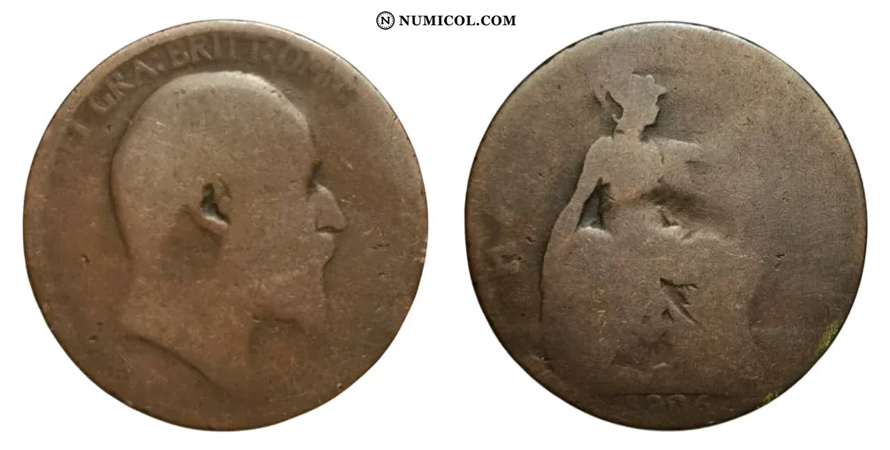 Moneda ½ Penique - Eduardo VII