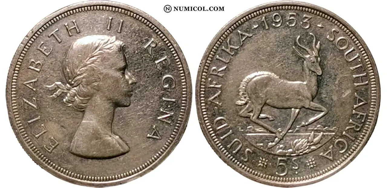 5 Shillings - Elizabeth II 1st portrait