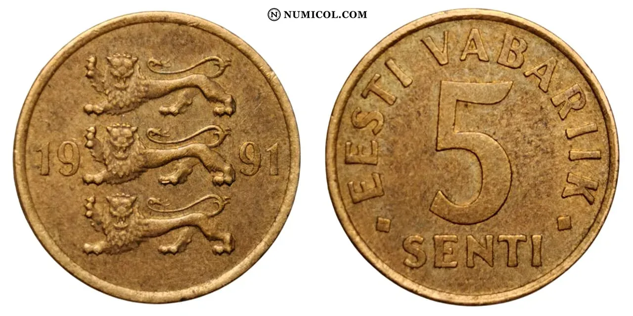 Moneda 5 Senti año 1991