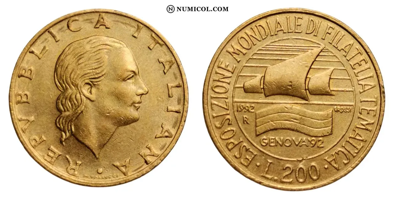 200 Lire (Exposición Filatélica - Genoa'92)
