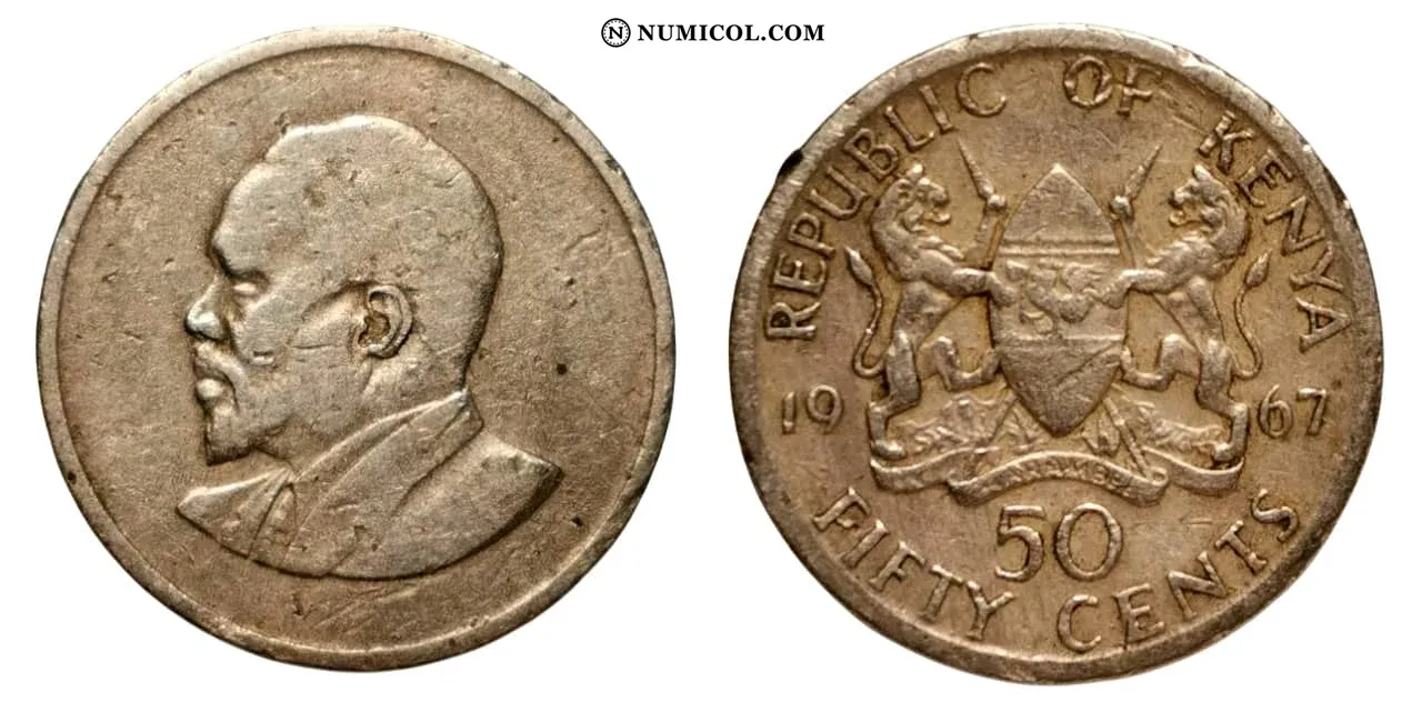 Moneda 50 Cents (Without legend) año 1967
