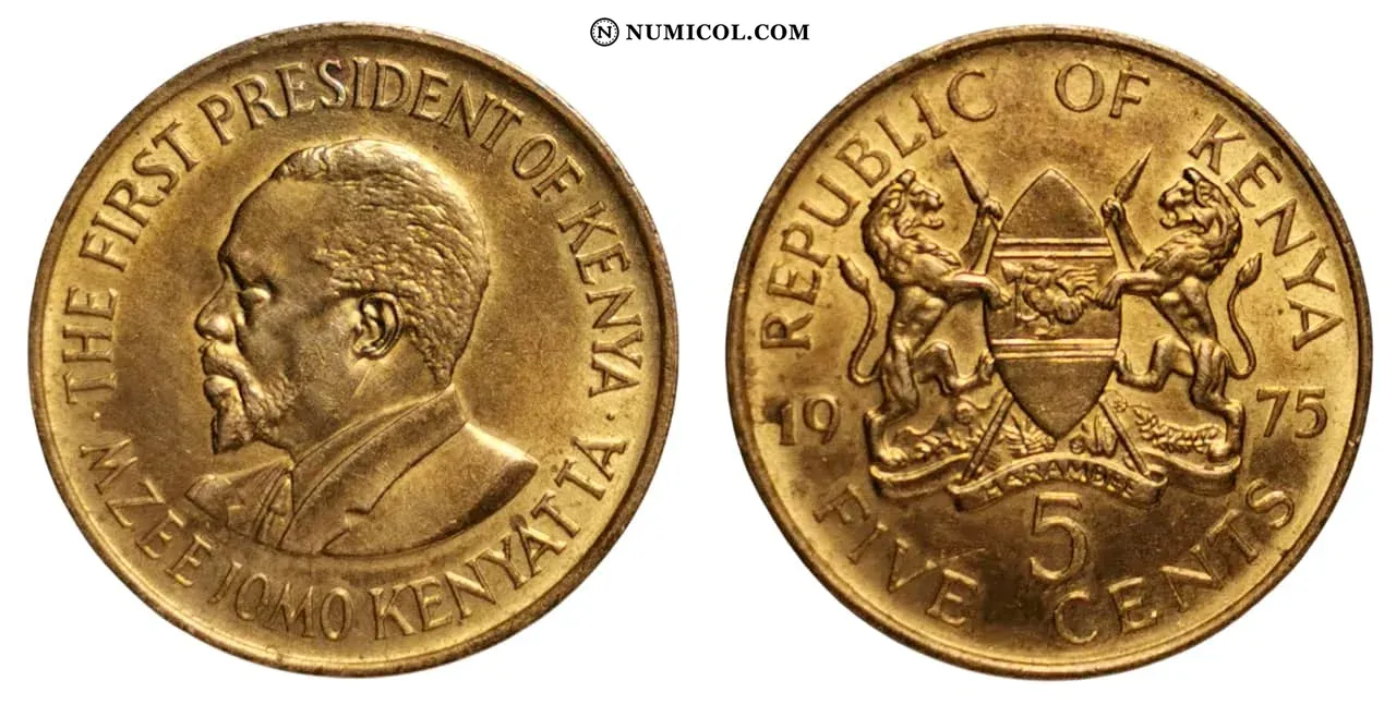 Moneda 5 Cents (With legend) año 1975
