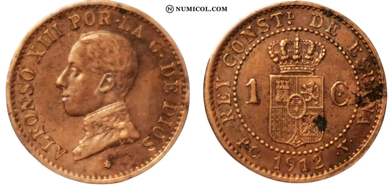 1 Centimo - Alfonso XIII 5th portrait