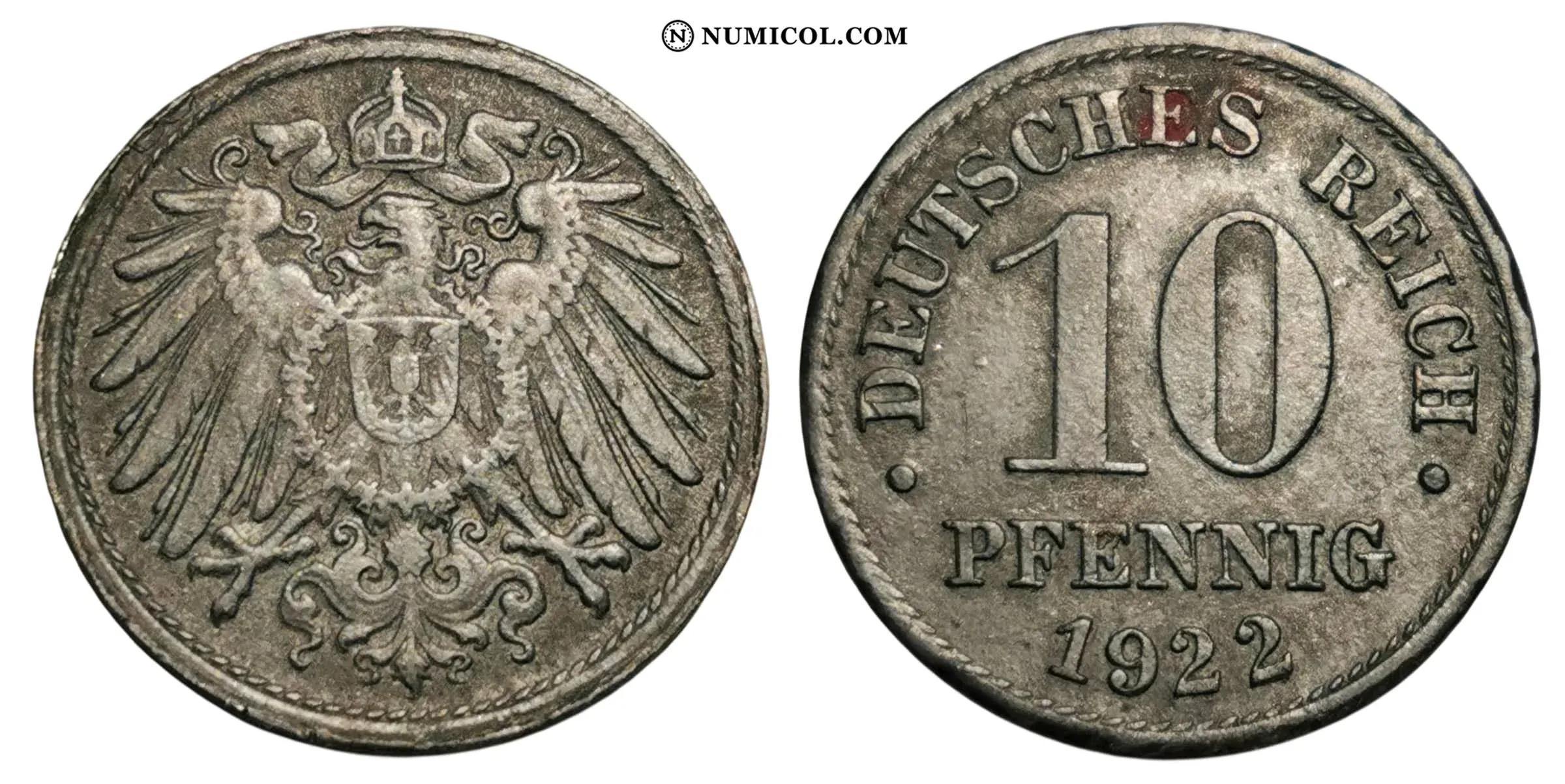 10 Pfennigs (type 2 - small shield; without mintmarks)