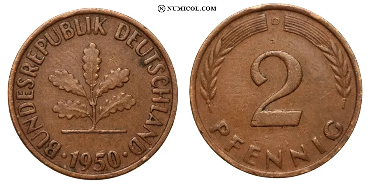 2 Pfennigs (non-magnetic)