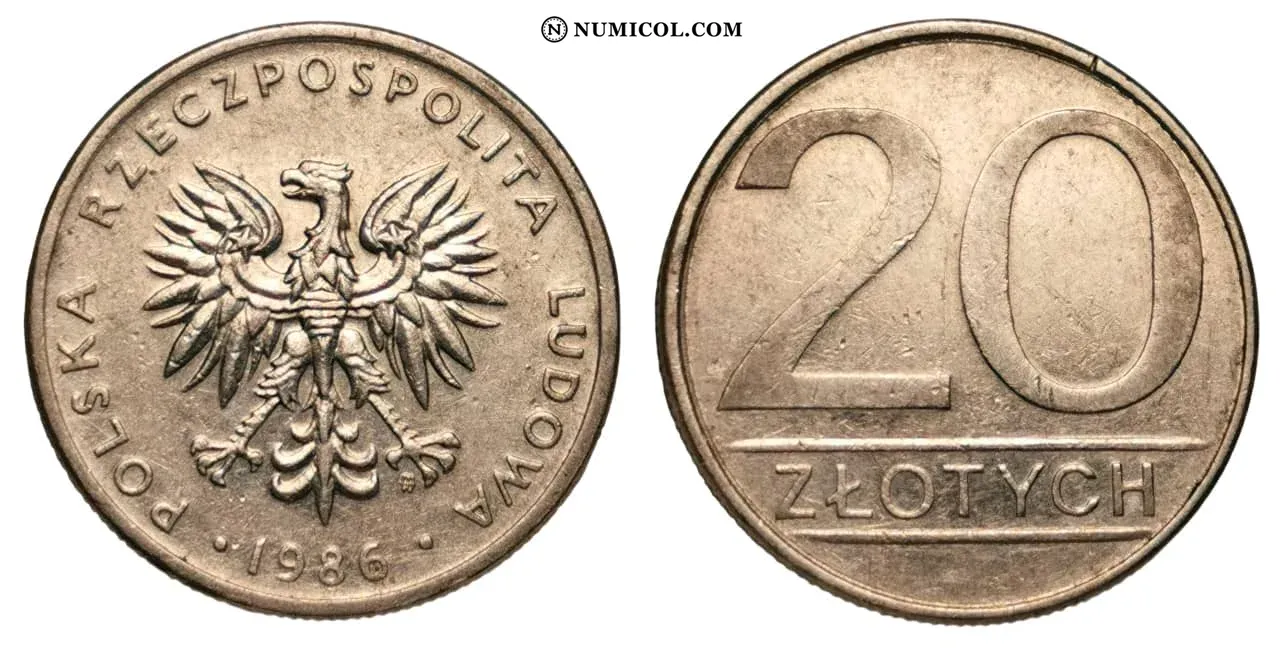 20 Zlotys (large type)