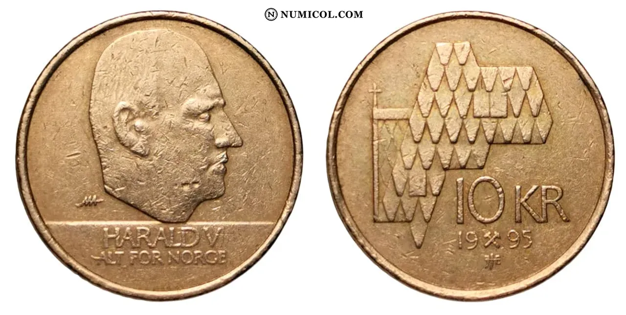 Moneda 10 Kroner - Harald V