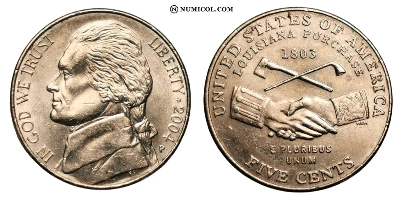 5 Cents "Jefferson Nickel" (Louisiana Purchase)