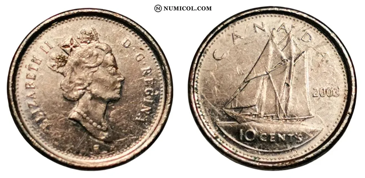 10 Cents - Elizabeth II (3rd portrait; plated)
