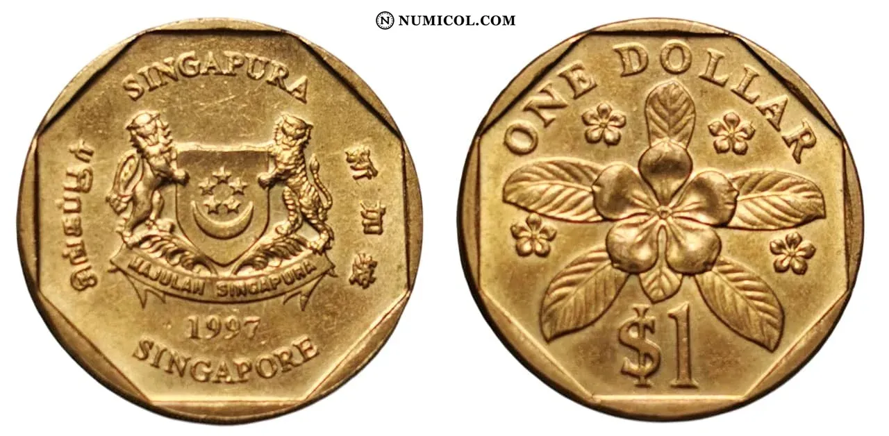 Moneda 1 Dólar (ribbon downwards)