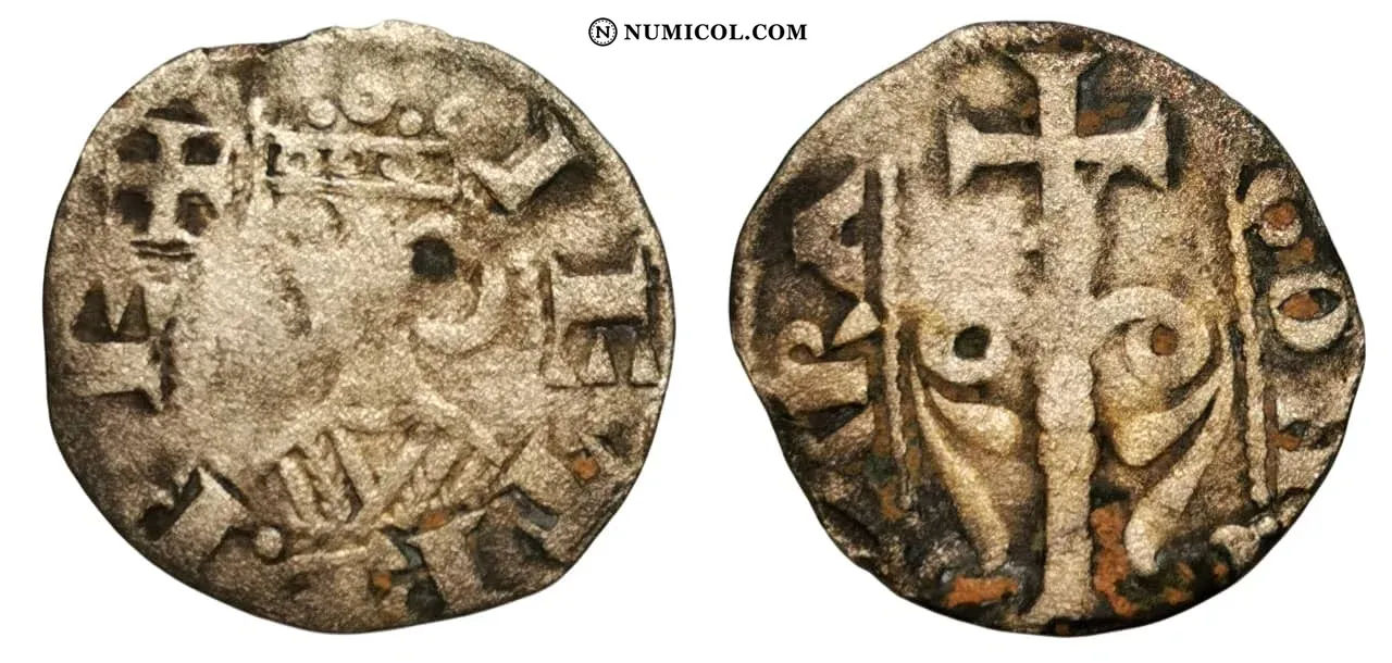 Moneda Denier - Petrus II año 1196