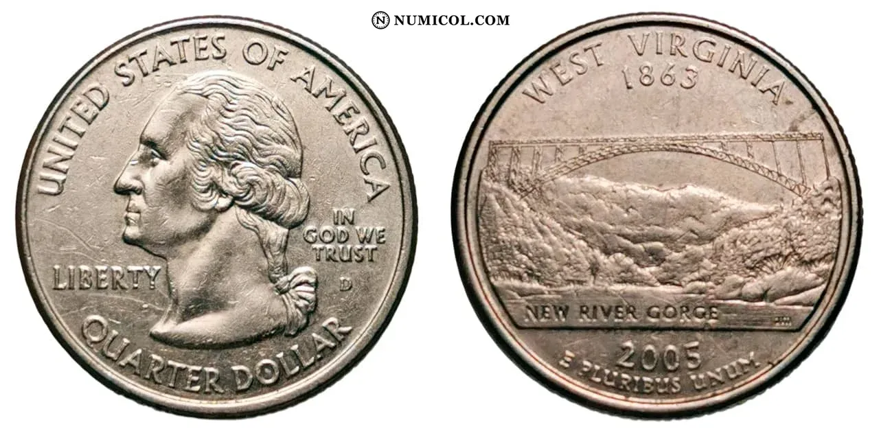 ¼ Dollar "Washington Quarter" (West Virginia)