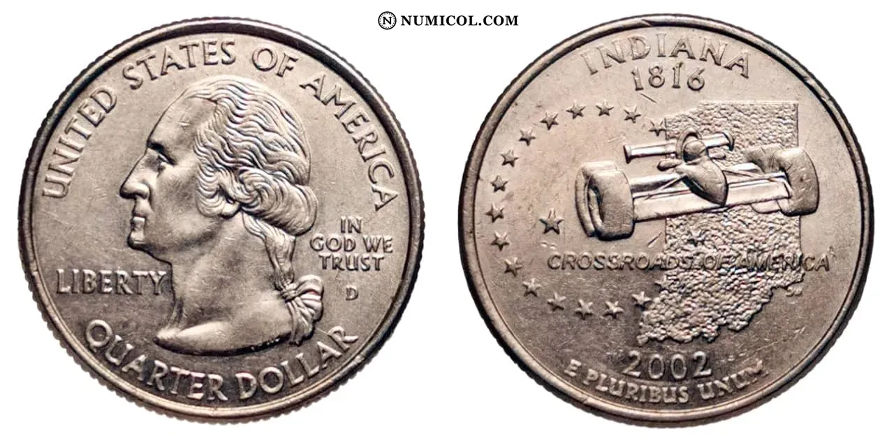 ¼ Dollar "Washington Quarter" (Indiana)