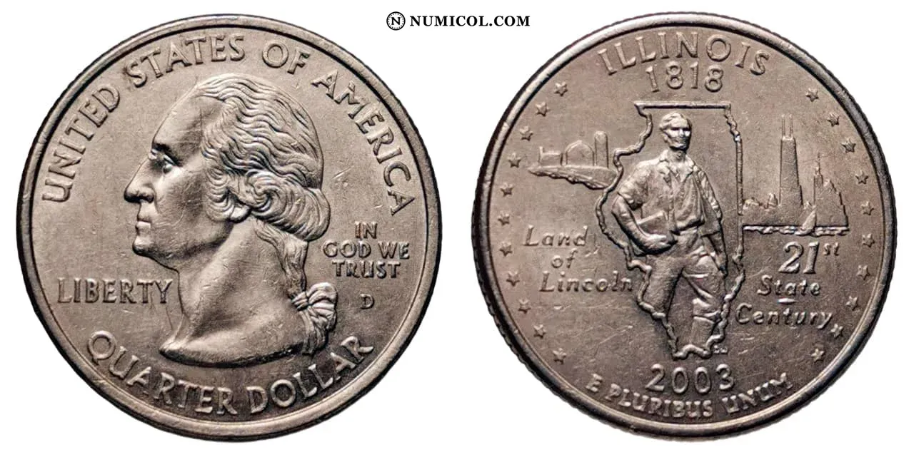 ¼ Dollar "Washington Quarter" (Illinois)