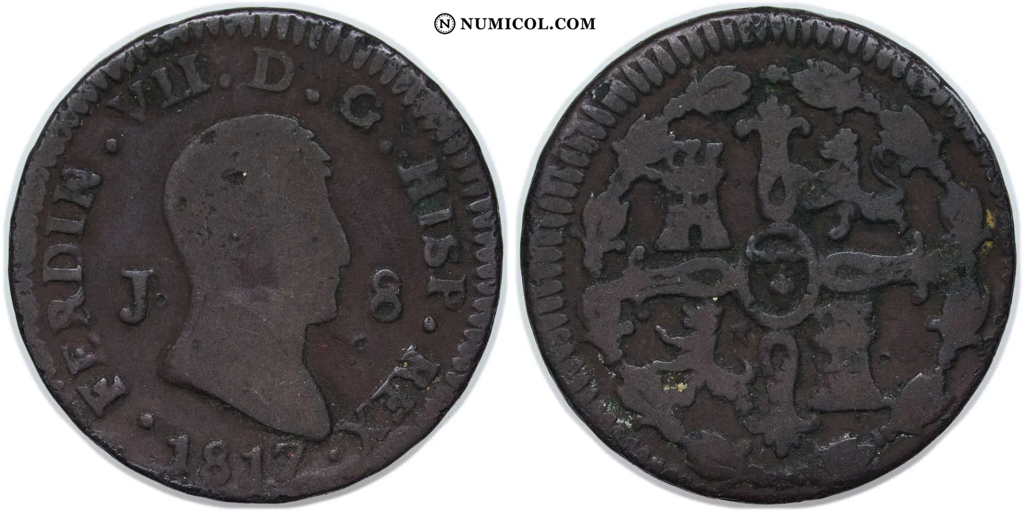 8 Maravedis - Ferdinand VII Constitutional