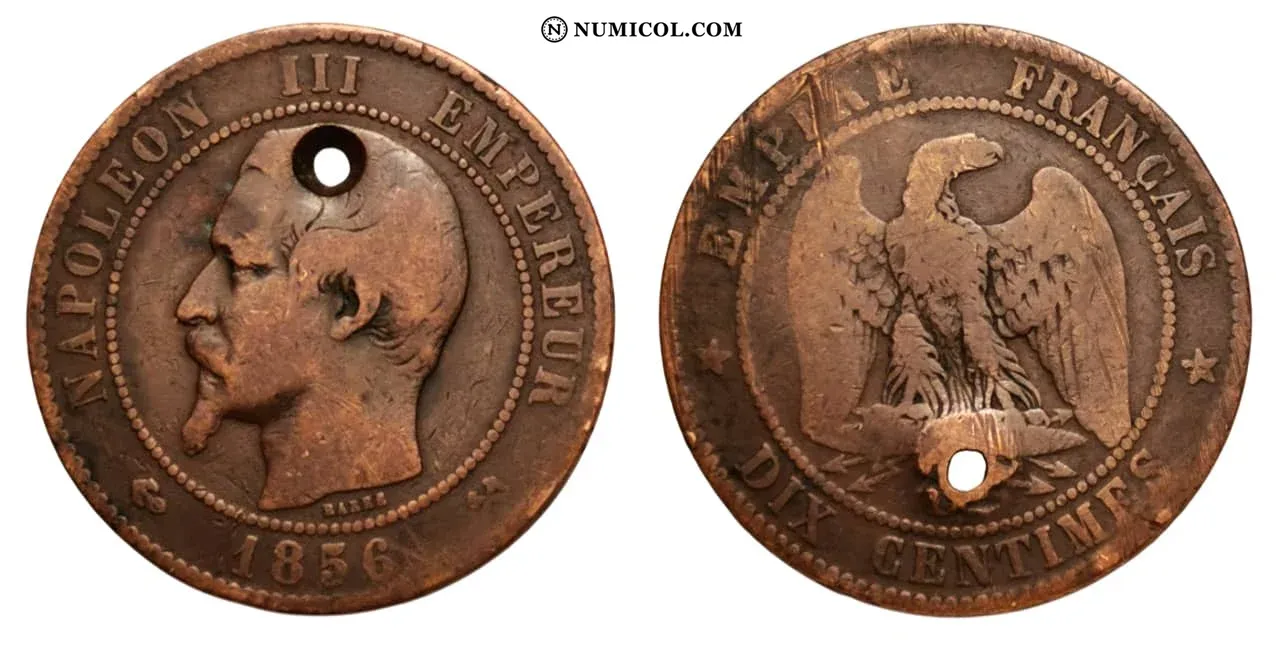 Moneda 10 Centimes - Napoleón III año 1856