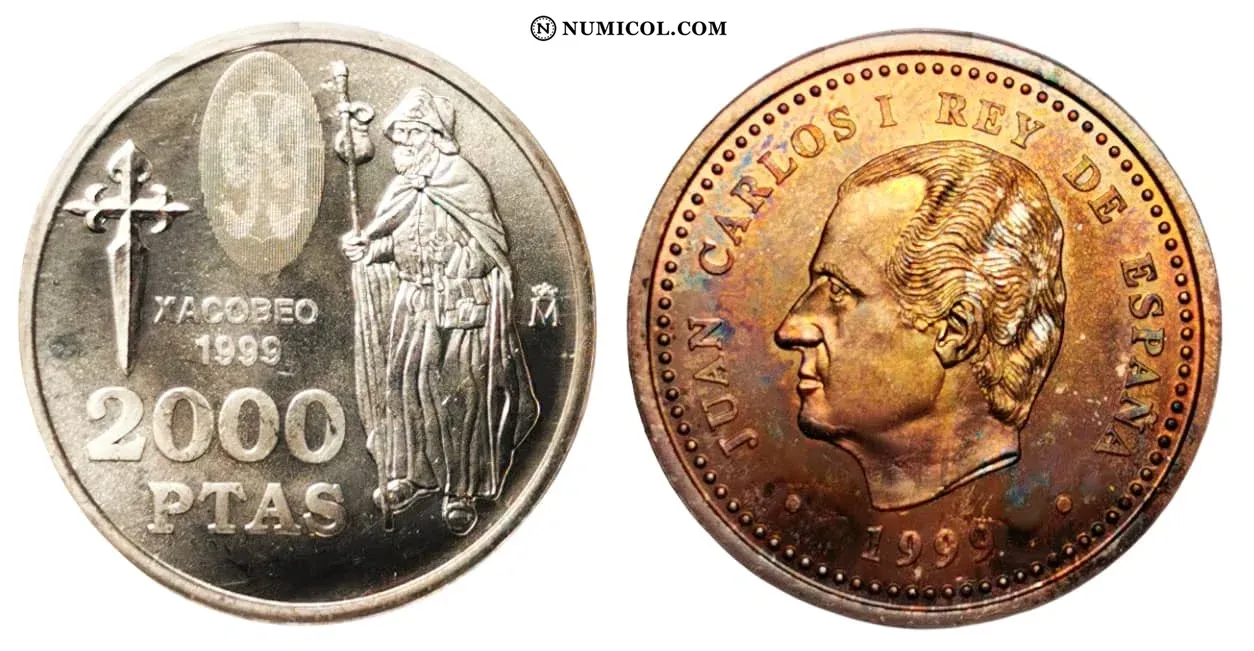 Moneda 2000 Pesetas - Juan Carlos I (Xacobeo) año 1999