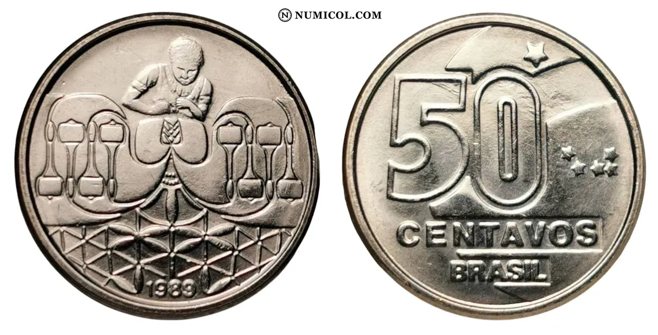 Moneda 50 Centavos (Rendeira) año 1989