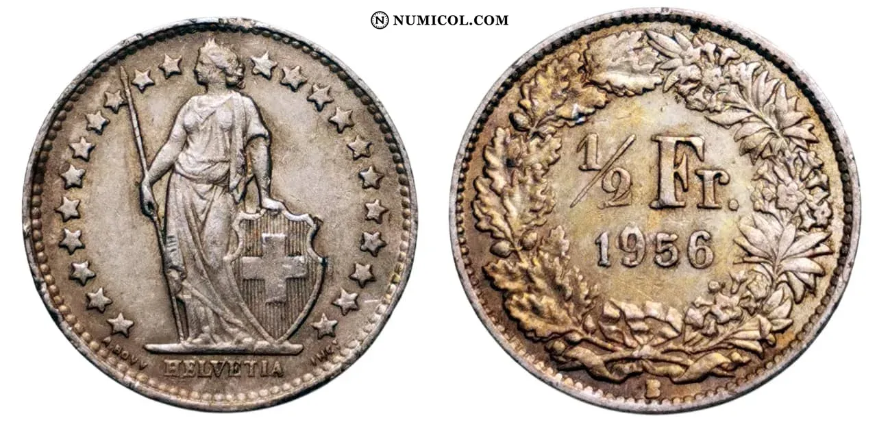 ½ Franc (Helvetia standing; silver)