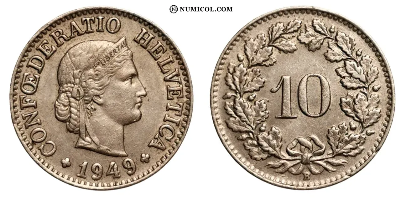 10 Rappen (Libertas; copper-nickel)