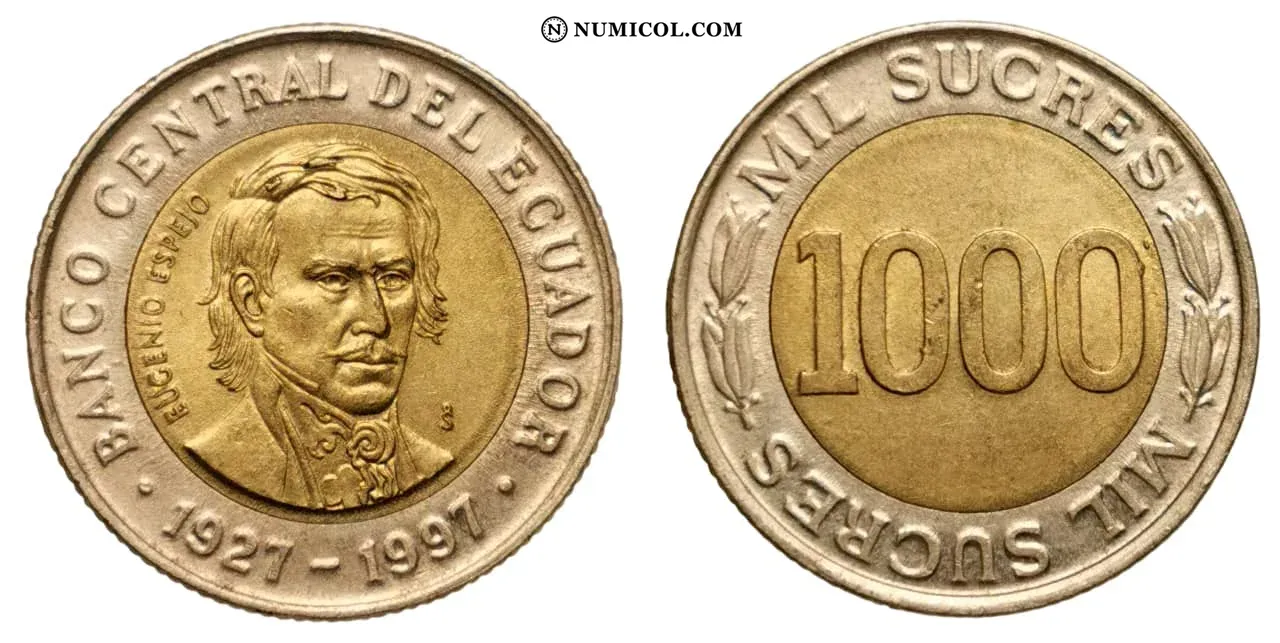 1000 Sucres (70th Anniversary - Central Bank)