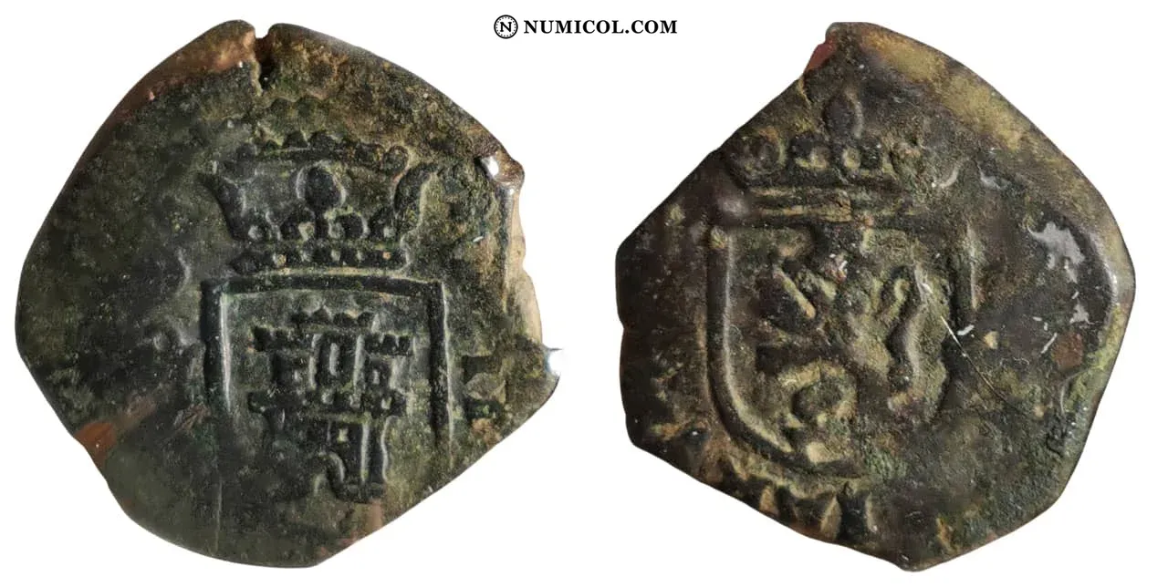 2 Maravedis - Charles II Hammered