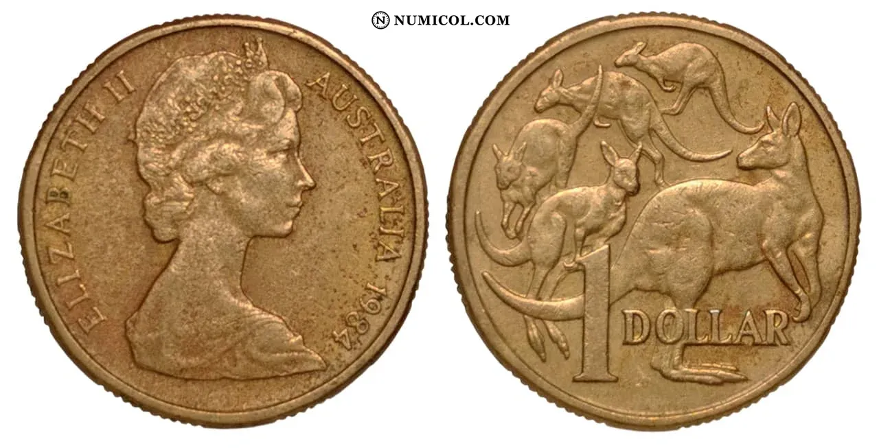 Moneda 1 Dólar - Isabel II (2.º retrato) año 1984