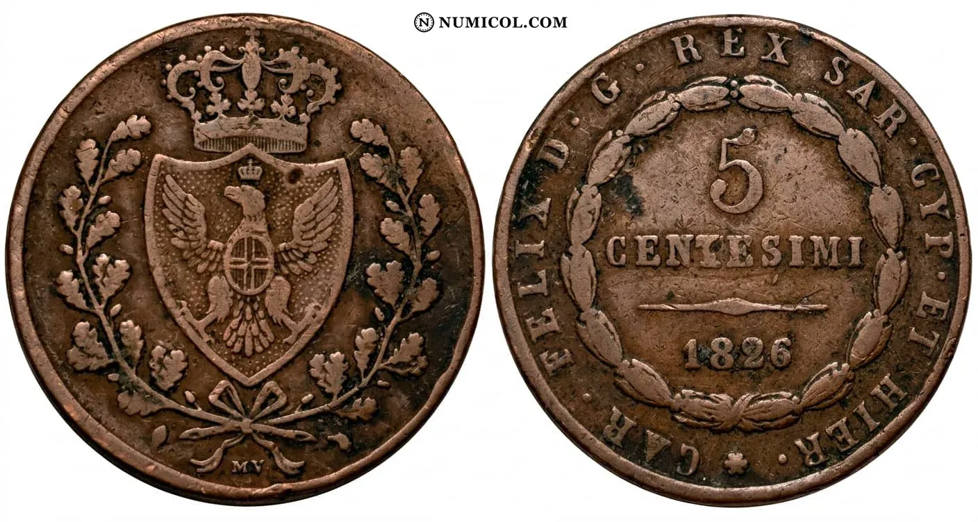 5 Centesimi - Carlo Felice