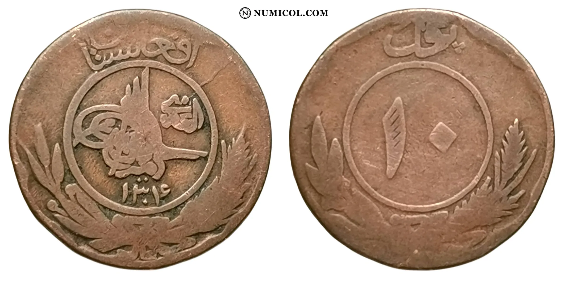 Moneda 10 Pul - Muhammed Nadir Shah