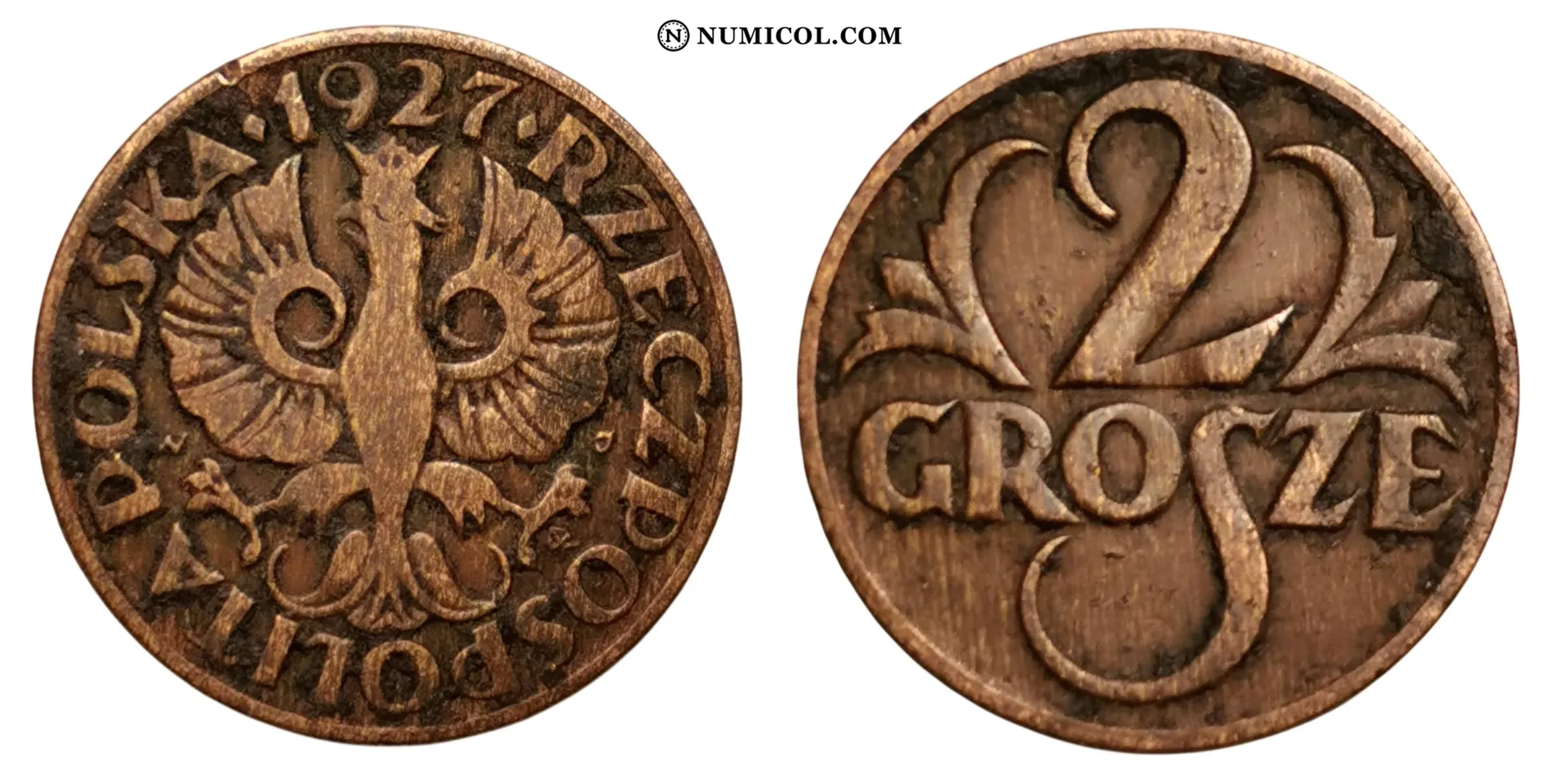Moneda 2 Grosze año 1927