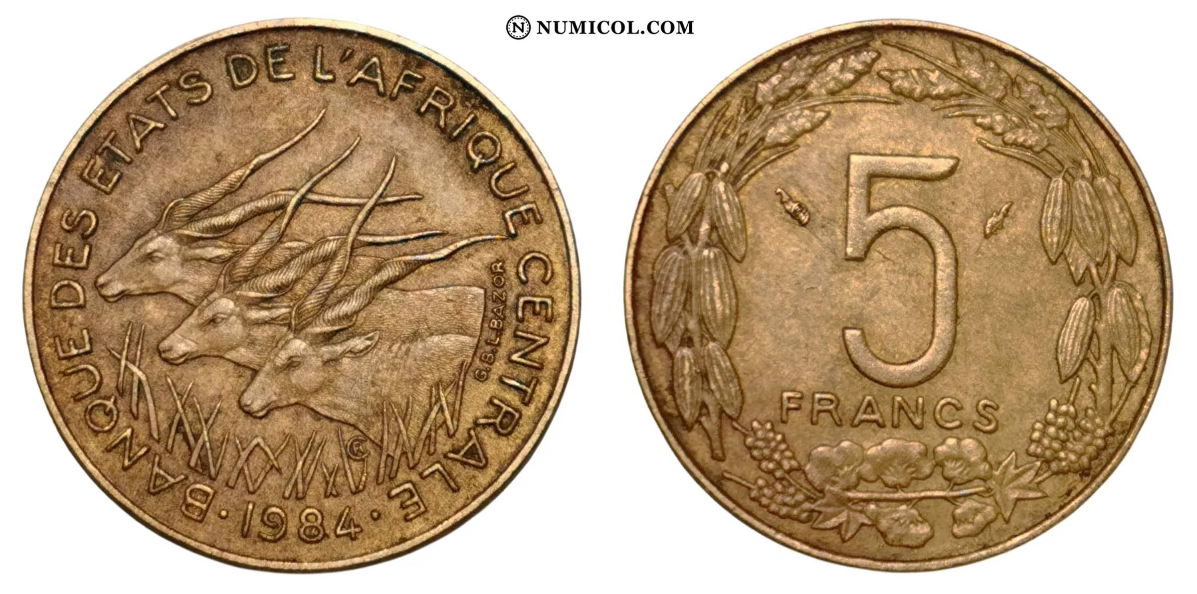 Moneda 5 Francos CFA