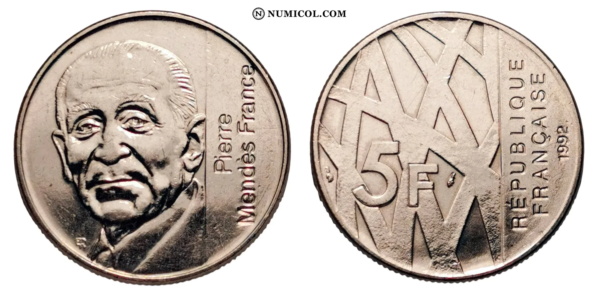 Moneda 5 Francos (Mendès France) año 1992