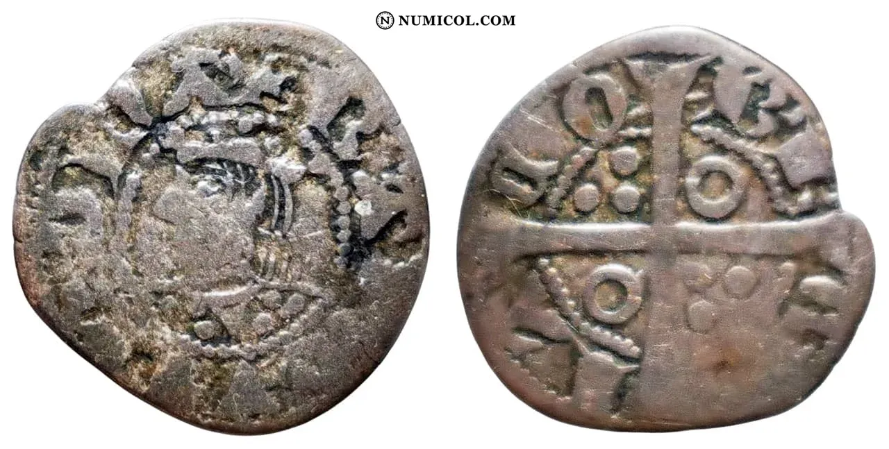 Moneda Denier - Jacobo II Barcelona año 
