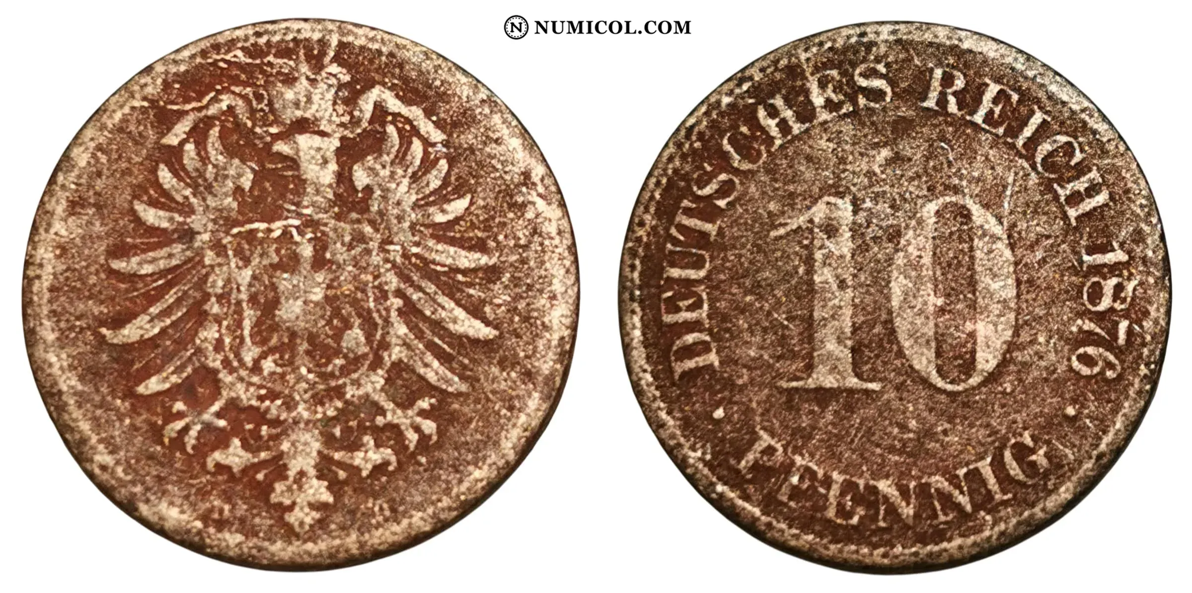 10 Pfennigs (type 1 - large shield)