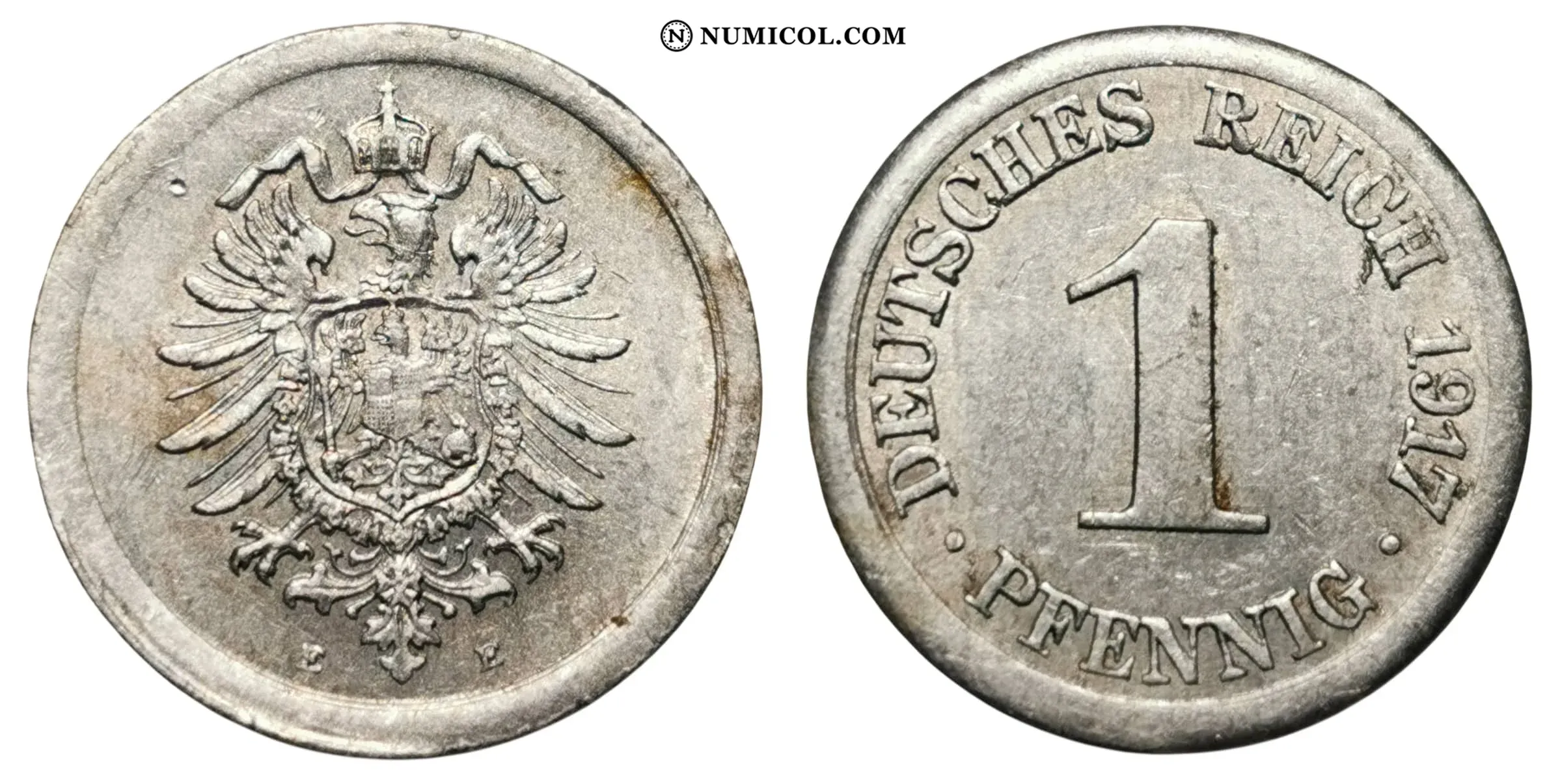 1 Pfennig (type 1 - large shield)