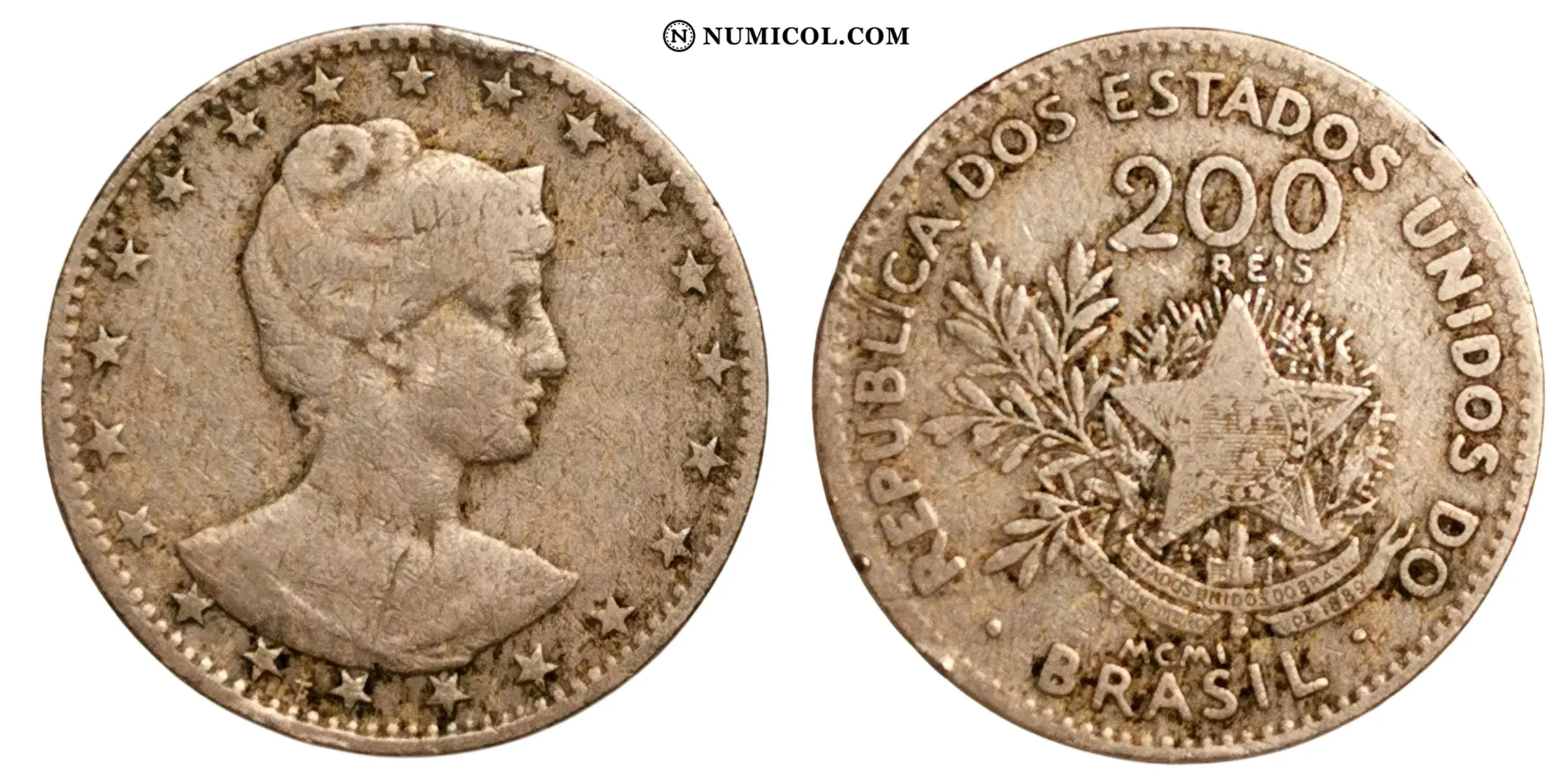 Moneda 200 Réis (Liberty)