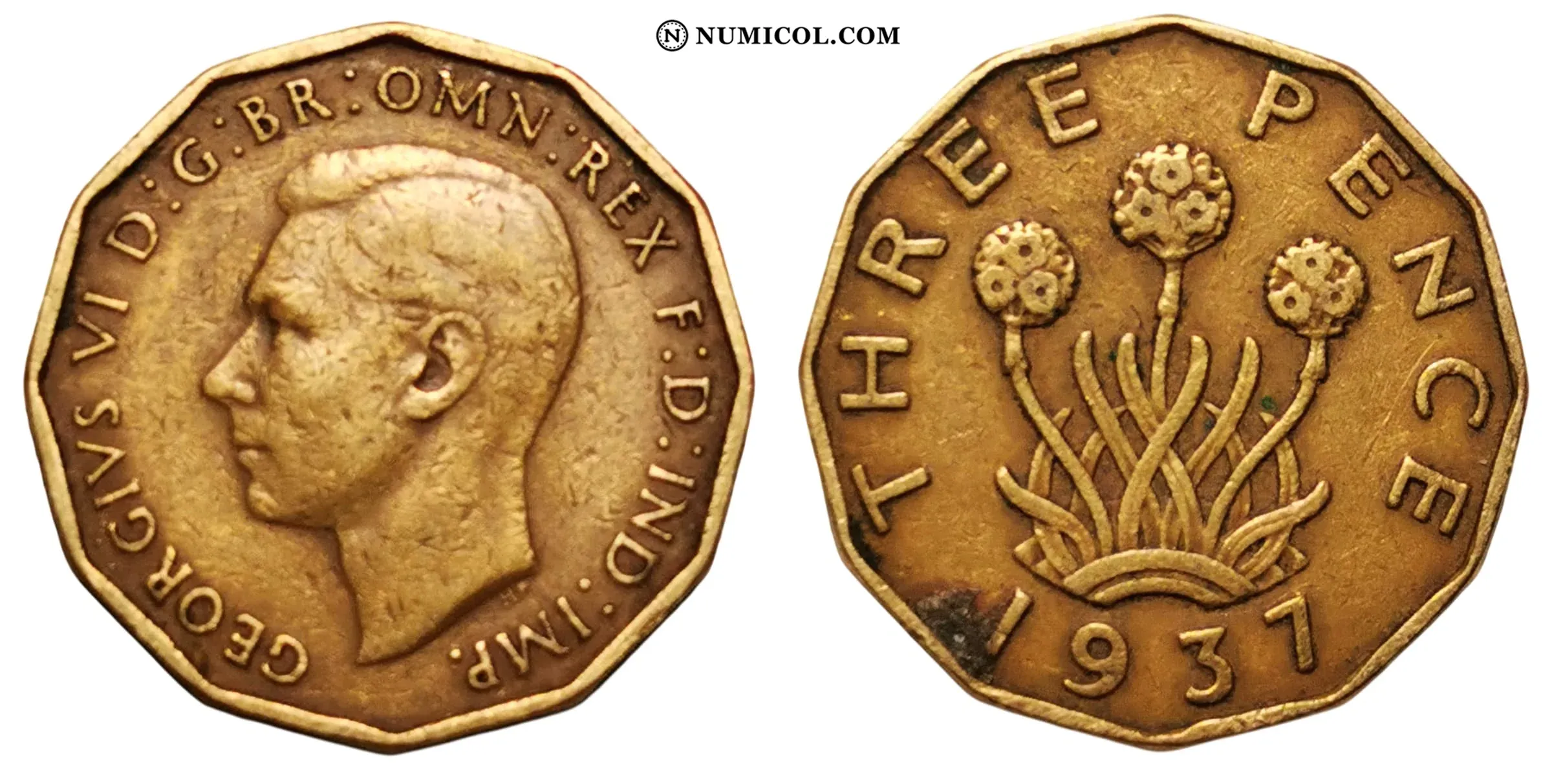3 Pence - George VI (with 'IND:IMP')