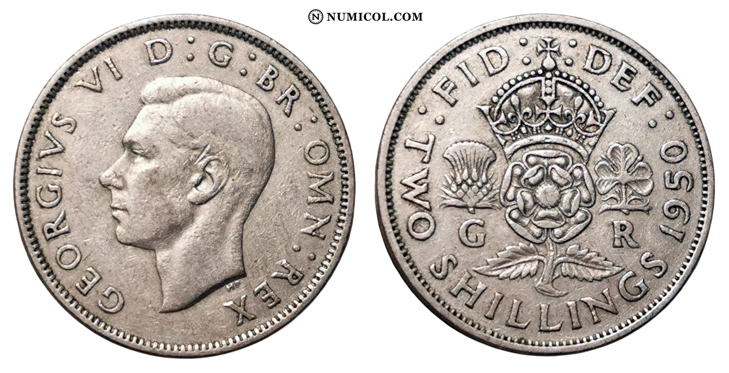 2 Shillings - George VI (without 'IND:IMP')