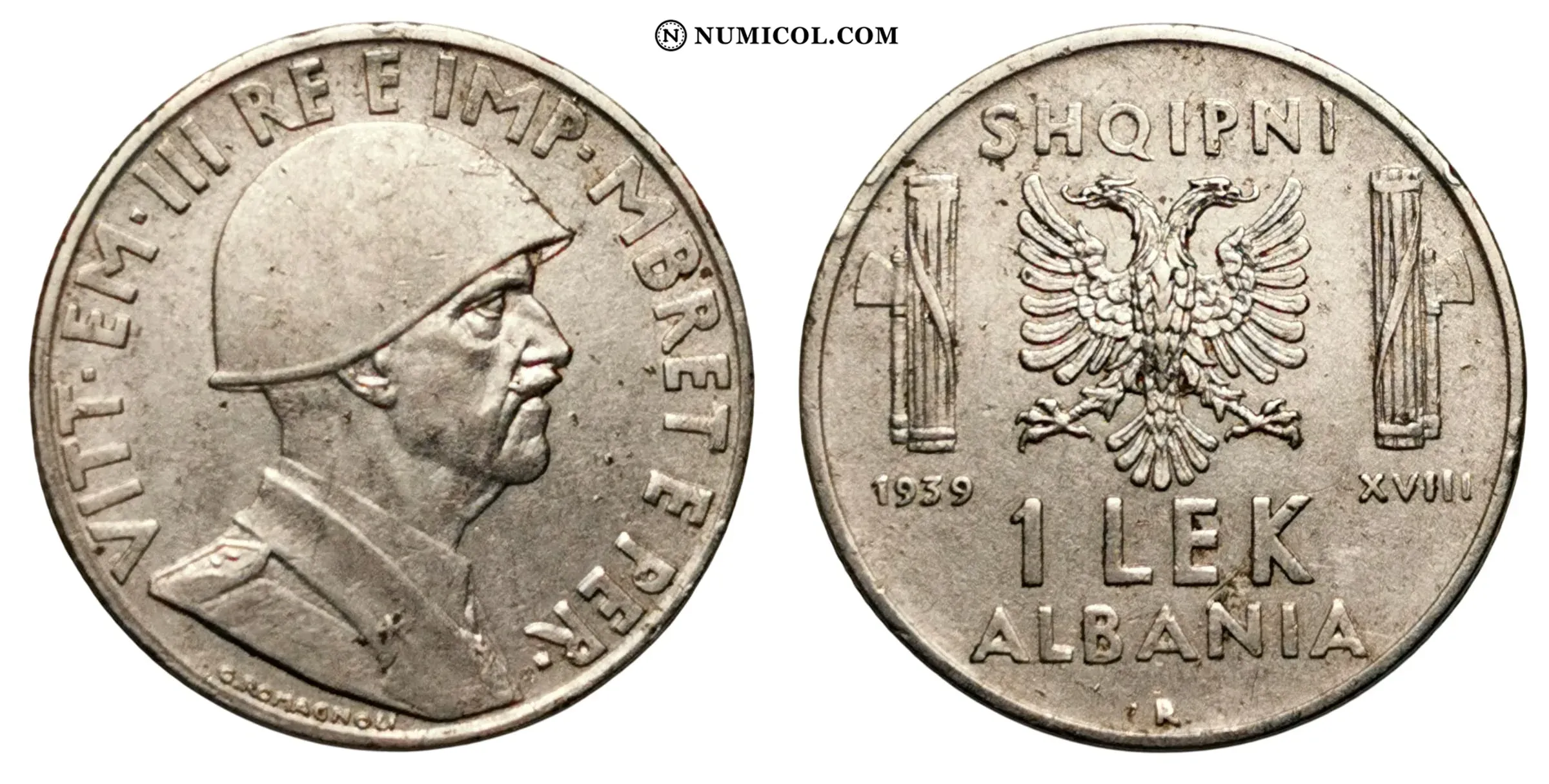 Moneda 1 Lek - Víctor Manuel III