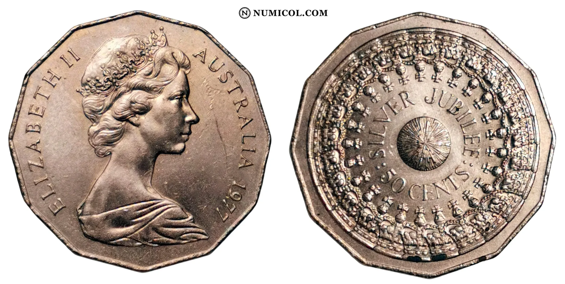 50 Cents - Elizabeth II (2nd Portrait - Silver Jubilee)