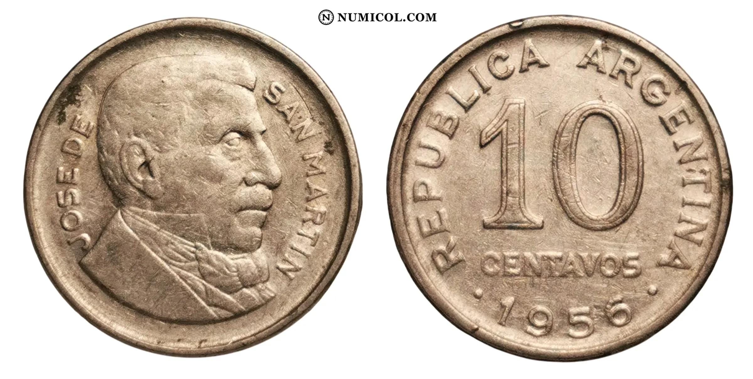 10 Centavos (smaller head; smooth edge)