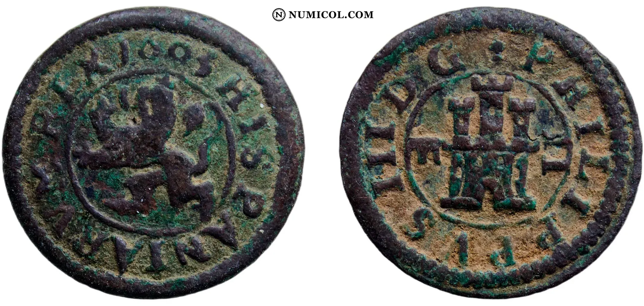 Moneda 2 Maravedis - Felipe III año 1603