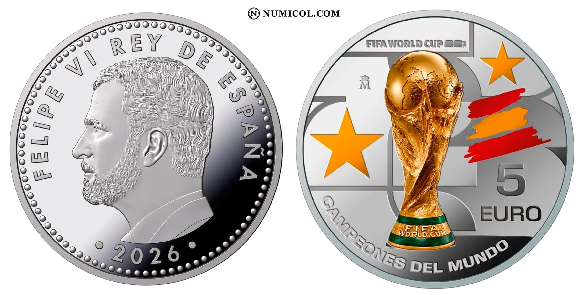 5 Euros - Felipe VI (2026 FIFA World Cup - Spain champion)