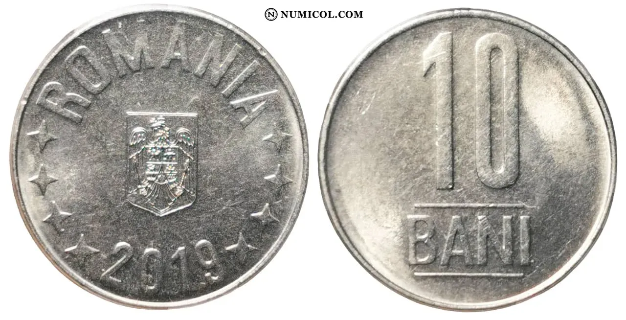 Moneda 10 Bani (Águila con corona)