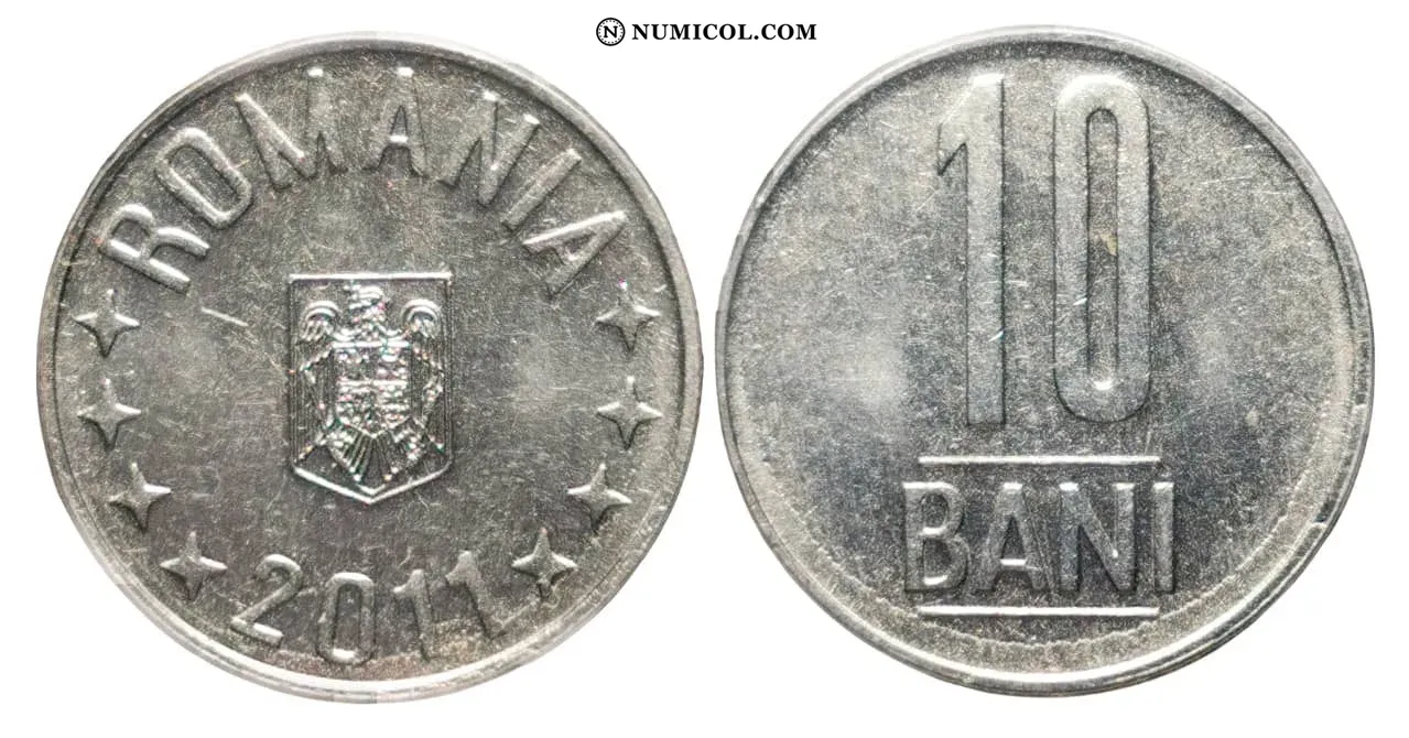 Moneda 10 Bani (Águila sin corona)