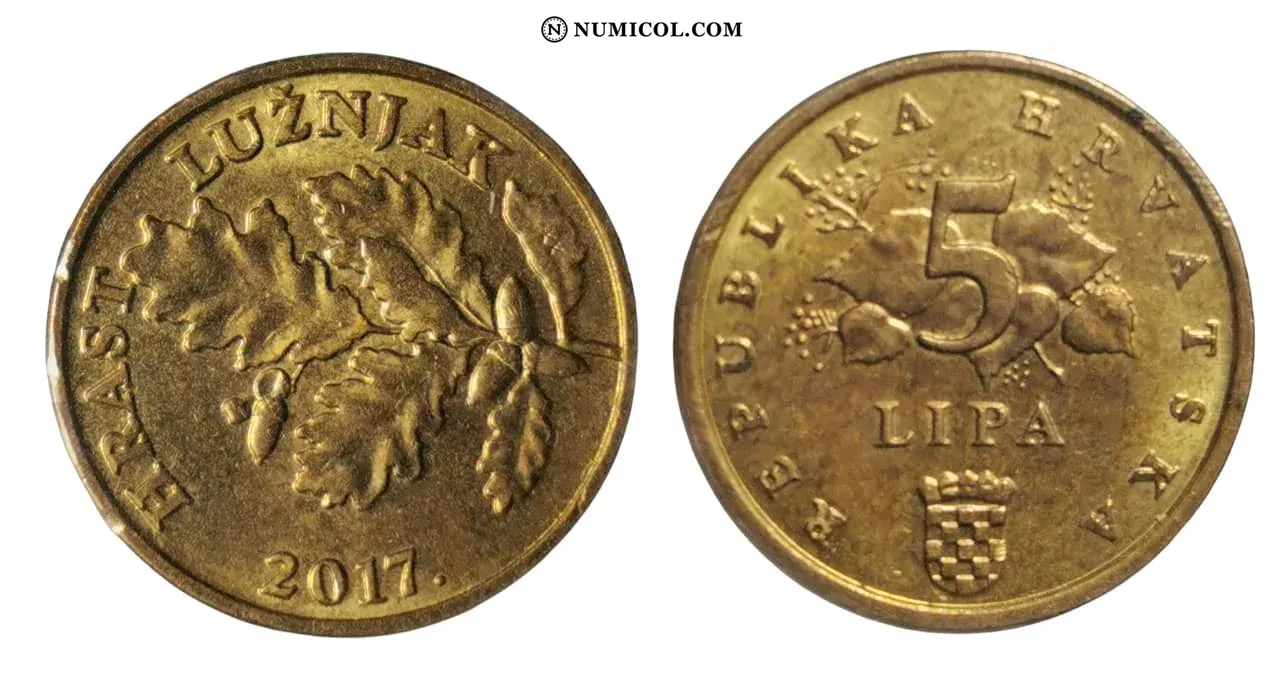Moneda 5 Lipa (Croatian text) año 2017