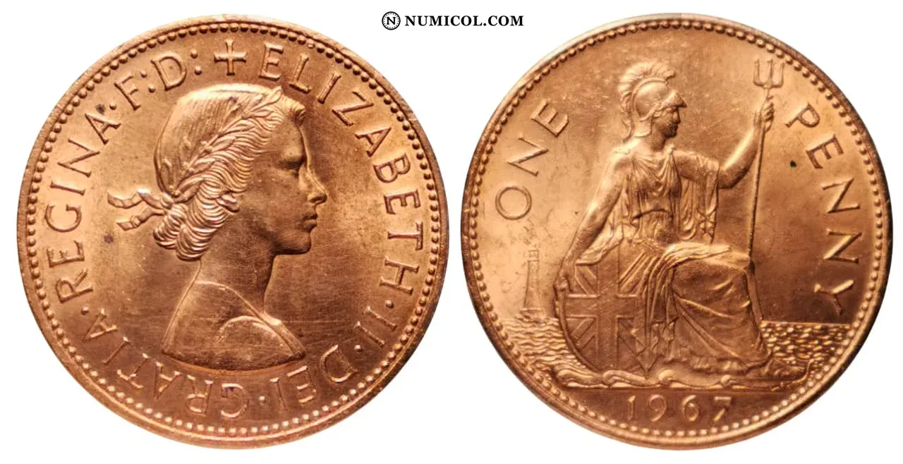 1 Penique - Isabel II 1.er retrato