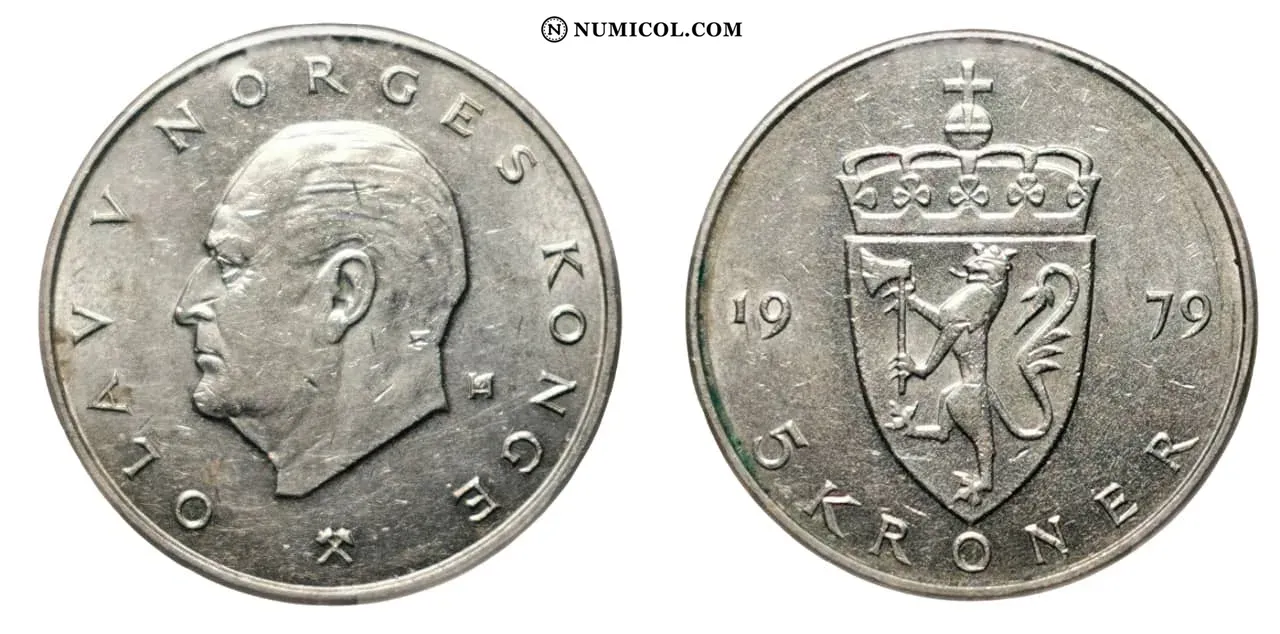 5 Kroner - Olav V (Type 2)