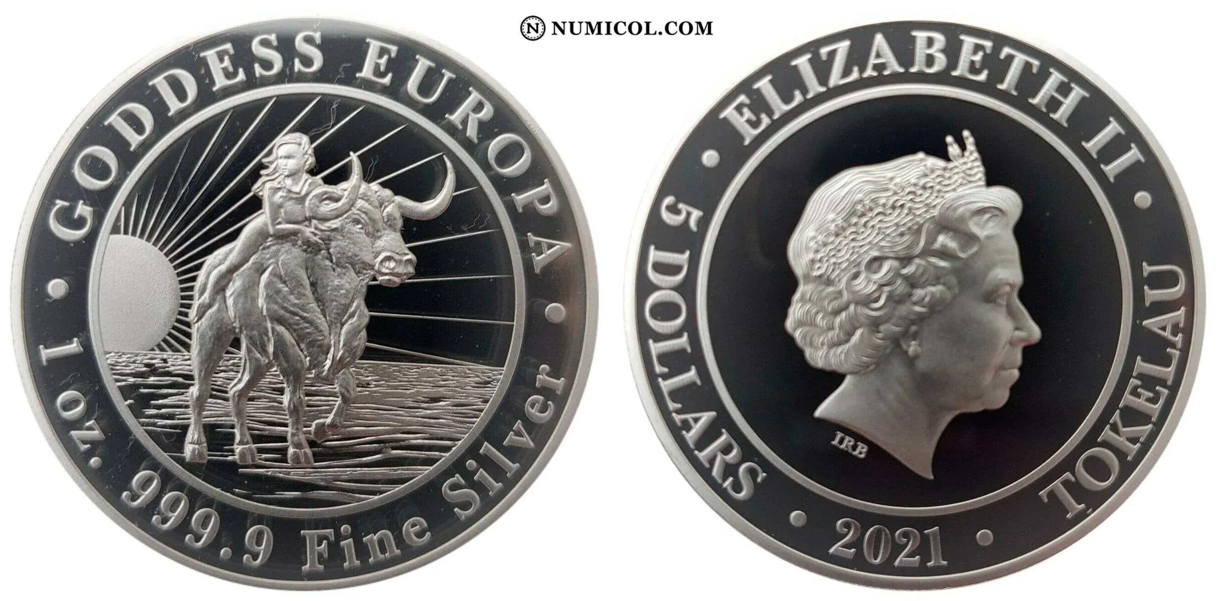 Moneda 5 Dólares - Isabel II (Goddess Europa) año 2022