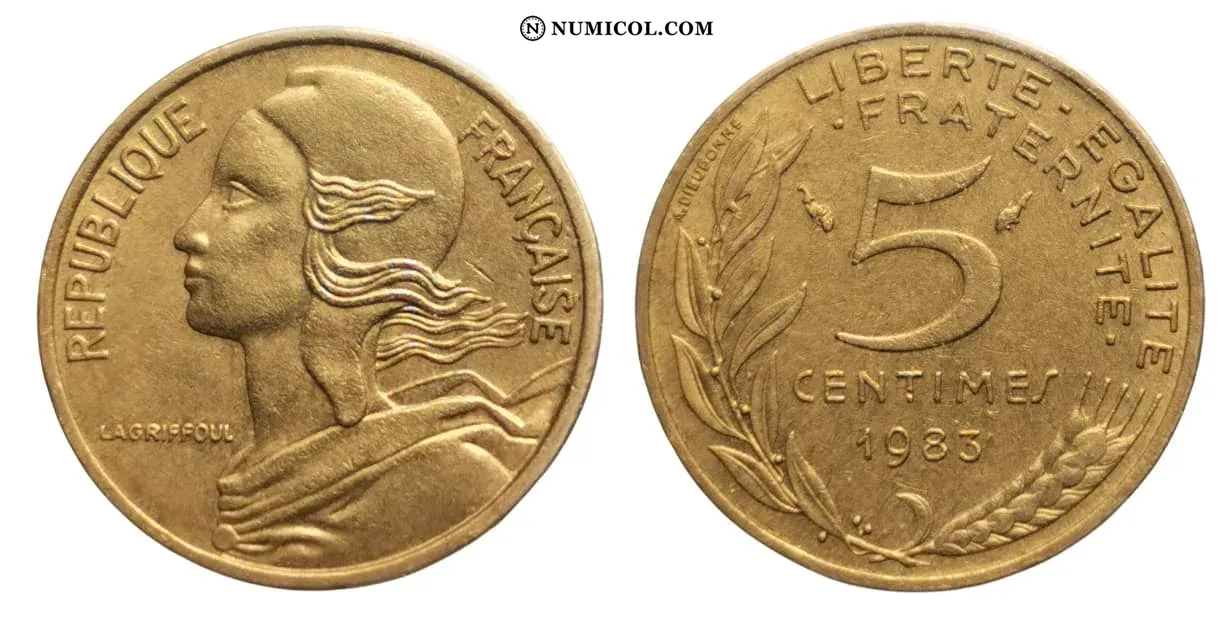 Moneda 5 Centimes año 1983